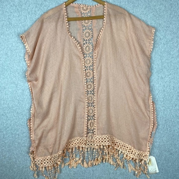 2Chic Peach Kimono One Size Fits Most - Picture 3 of 6